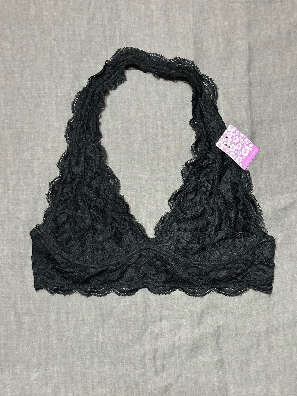 🆕 Anemone Black Lace Halter Bralette